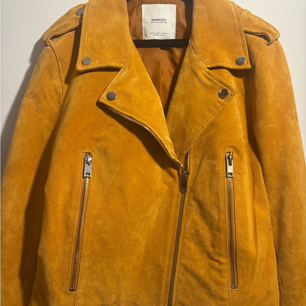 Mango Mustard Yellow Suede Jacket